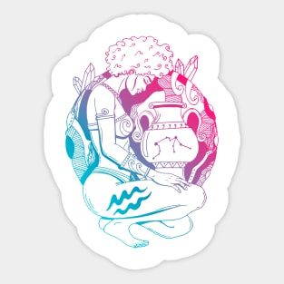 Dual Color Aquarius Beauty Sticker